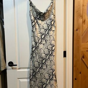 Snake Print Slip Dress